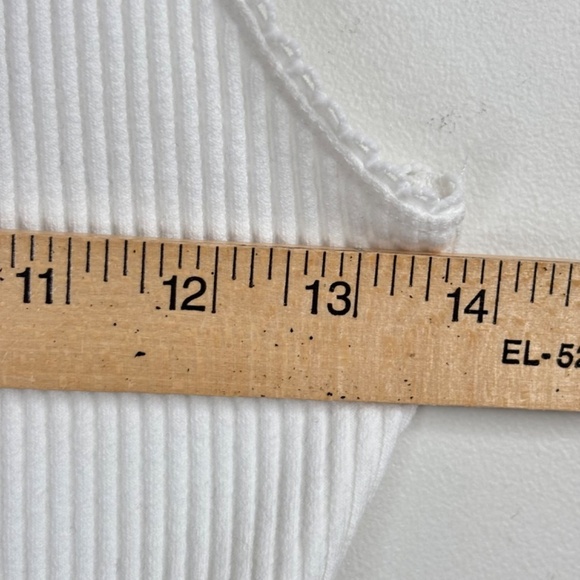 Free People Most Wanted Tank S White Ribbed Button Front 90s Cottage Minimalist - Picture 9 of 10